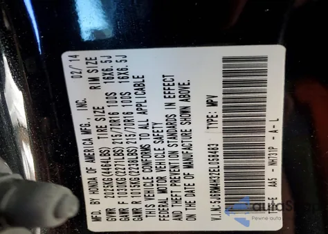 2014 Honda Cr-V Lx z USA, uszkodzony, nr VIN 5J6RM4H32EL058483